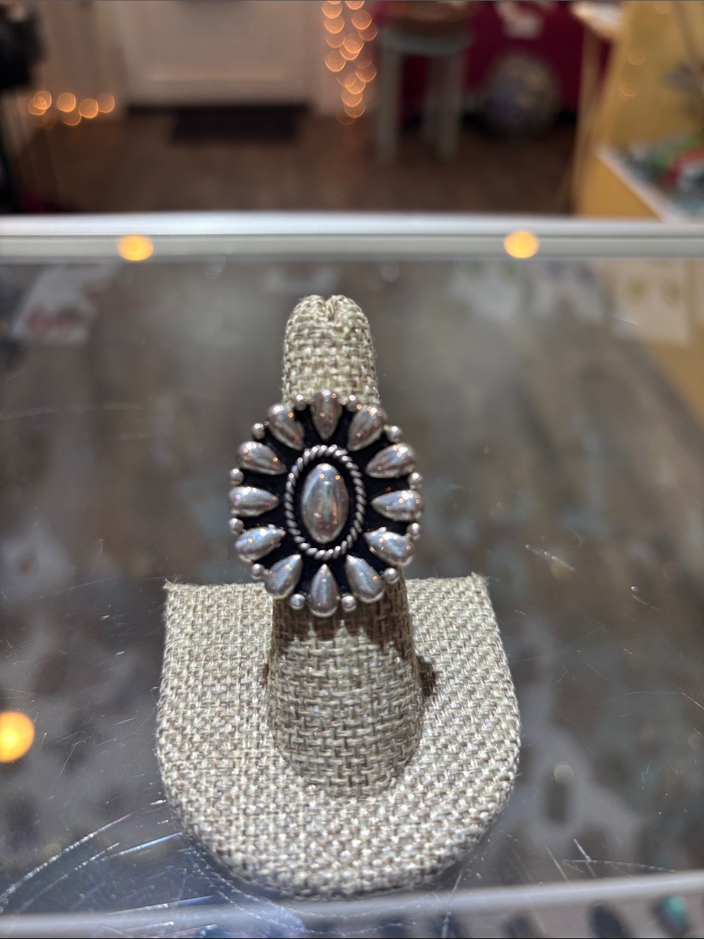 Sterling Silver Floral Cluster Ring -Adjustable by Krush Kandy